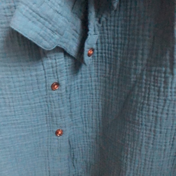 J.Jill 100% Cotton Teal Button Down - Picture 4 of 4